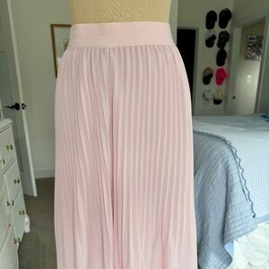 J Crew Factory Pastel Rose Pleated Midi Skirt Size 0 Lined